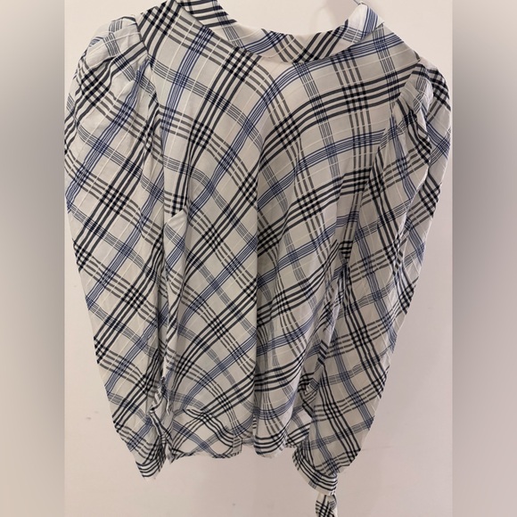 Veronica Beard Tops - Veronica Beard Navy and White Plaid Shirt